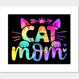 Cat Mom Tie Dye Mother Day Cat Owner Cat Lover Cat Mama Posters and Art